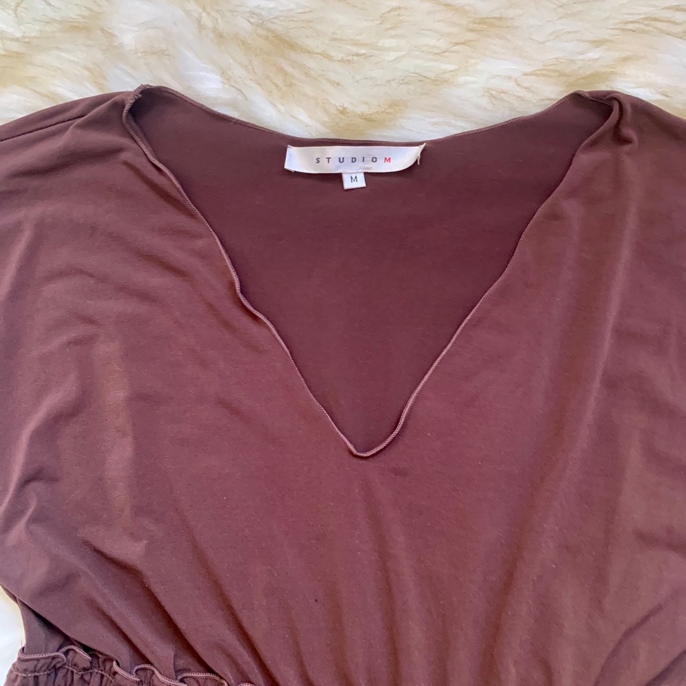 Studio M Brown Stretchy Flowy Dress - Picture 8 of 9